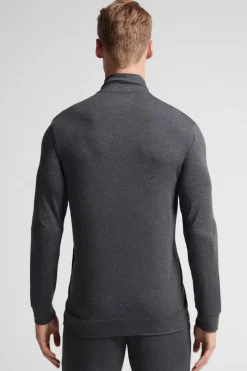 Sudadera con Cremallera de Seda y Modal