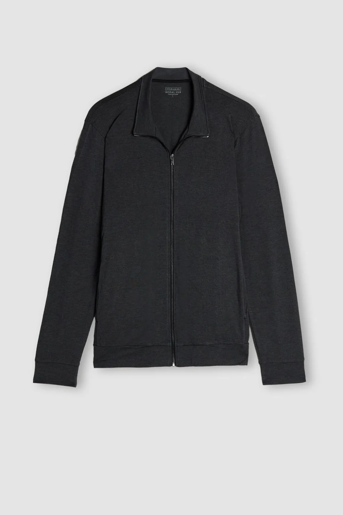 Sudadera con Cremallera de Seda y Modal
