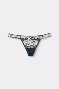 Tanga de hilo con volantes de encaje Pretty Flowers