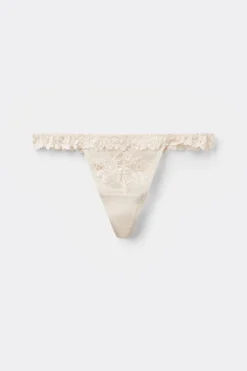 Tanga de hilo con volantes de encaje Pretty Flowers