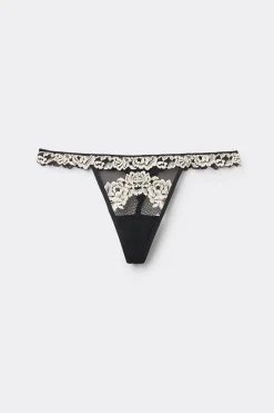 Tanga de hilo con volantes de encaje Pretty Flowers