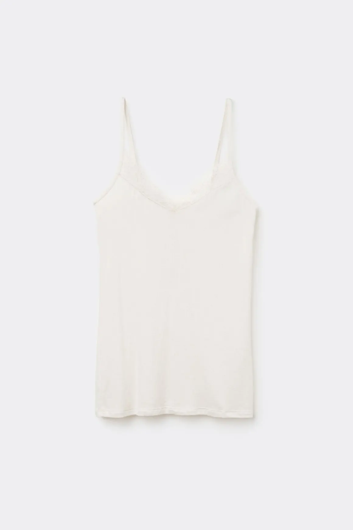 Top de Modal Ultraligero con Cashmere y Encaje