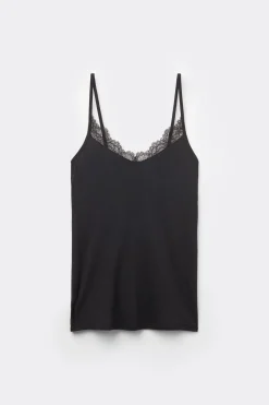 Top de Modal Ultraligero con Cashmere y Encaje