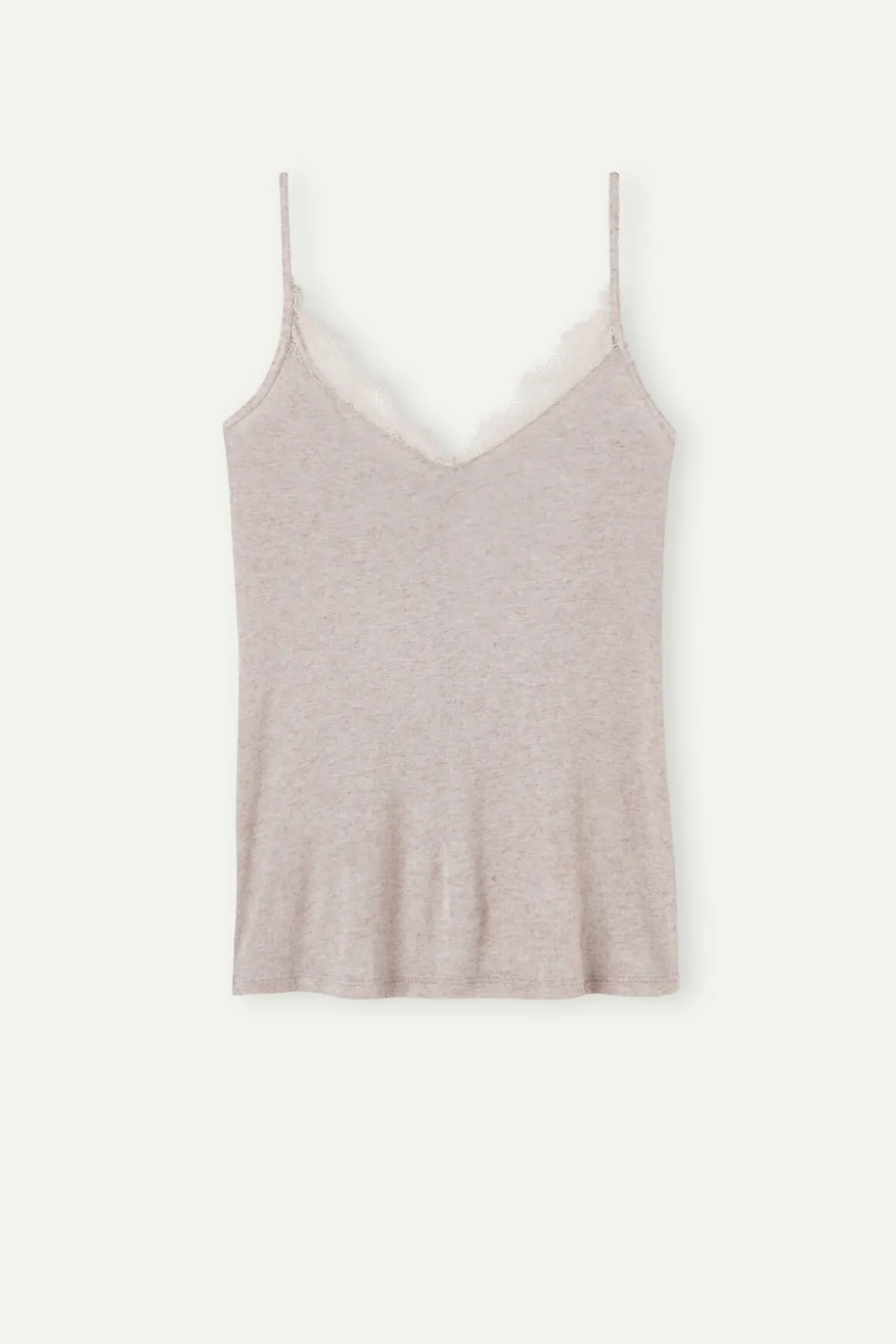 Top de Modal Ultraligero con Cashmere y Encaje