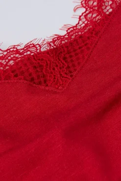 Top de Modal Ultraligero con Cashmere y Encaje