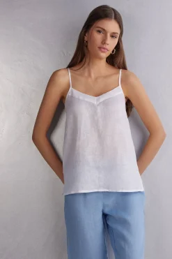 Top en Tela de Lino